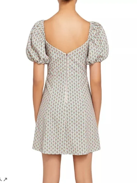 Alice + Olivia Dana Printed Puff Sleeve Mini Dress - Solstice Floral - Size 6 - Picture 5 of 12